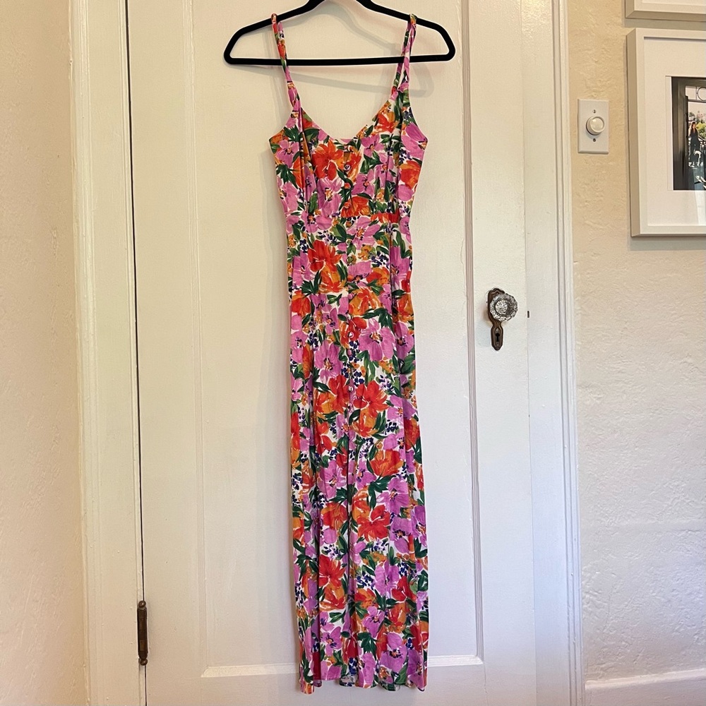 Zara Floral Maxi Dress - Pink and Orange